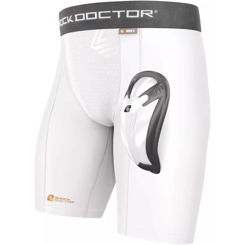 Shock Doctor Men's Compression Shorts With Protective Cup Breathable Athletes