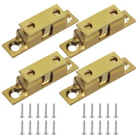 AKVIBG 4 Pack Ball Tension Roller Catch Latch, Brass Solid Cabinet Latches, 40x23mm Cabinet Catches for Home Improvement/DIY Enthusiasts, Silver