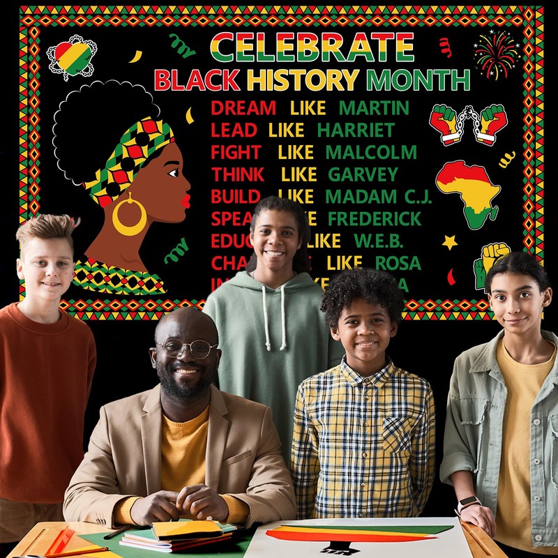 gisgfim Black History Month Classroom Bulletin Board Decorations Set African