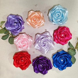 Artificial Rose Petals, 100pcs/set Handmade Silk Rose Petals, DIY Eternal Rose Permanent Bouquet Eternal Flower for Birthday Wedding Party Decor - Color: Light Blue, Specification: 100pcs/set