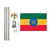Ethiopia 3x5 ft Outdoor Flag and Flag Pole Set, Combination