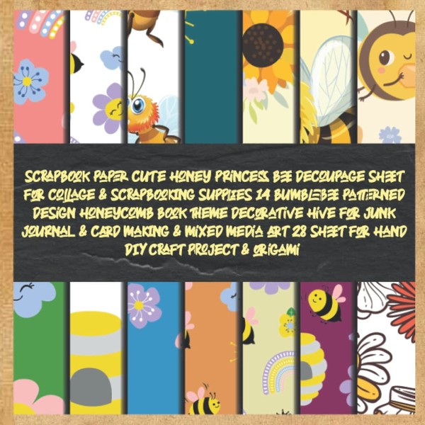 scrapbook paper cute honey princess bee decoupage sheet for collage