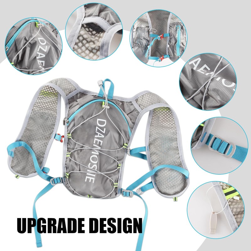 DZAEMOSIIE Laufweste für Damen und Herren, Verstellbare Laufrucksack, Leichter Trinkrucksack