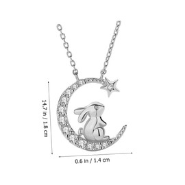 CHILDWEET Rhinestone Moon and Star Neck Chain Necklace for Girls Exquisite Jewelry for Women Stylish Rhinestone Necklaces for Special Occasions