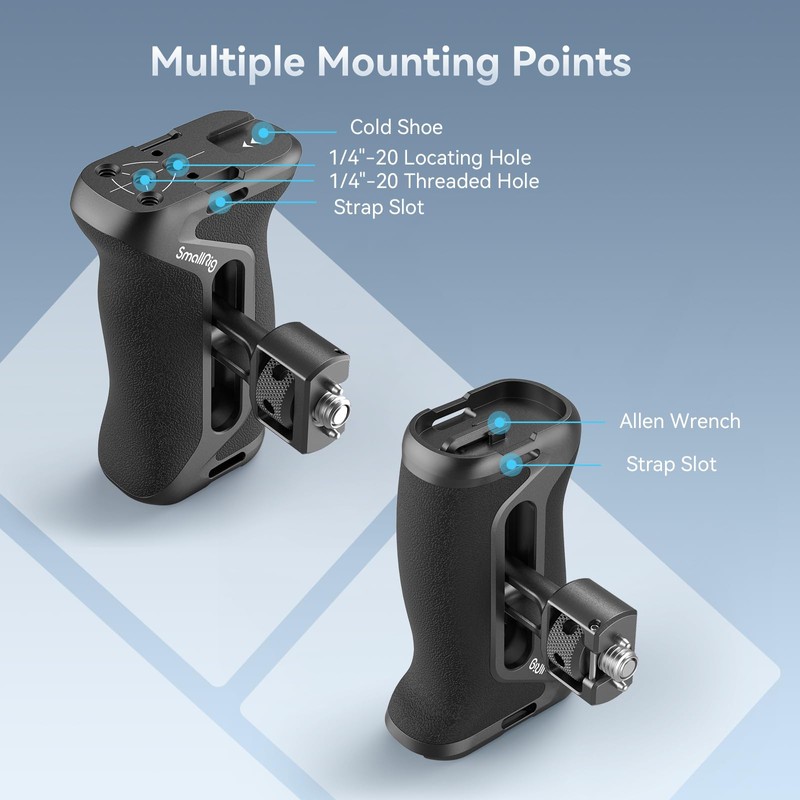 SmallRig Side Handle with (1/4" & 3/8") Two-in-One Locating Screw,