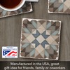 Thirstystone Quilt Design Single Tumbled Tile Stone Coaster with Protective