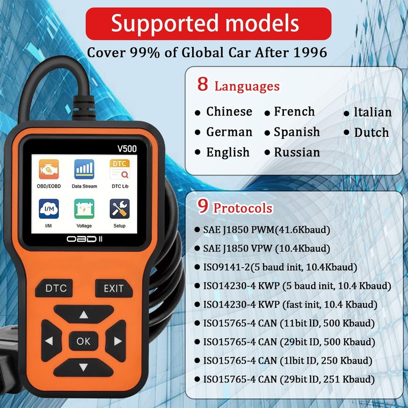 OBD2 Scanner Diagnostic Tool - Check Engine Light Code Scanner