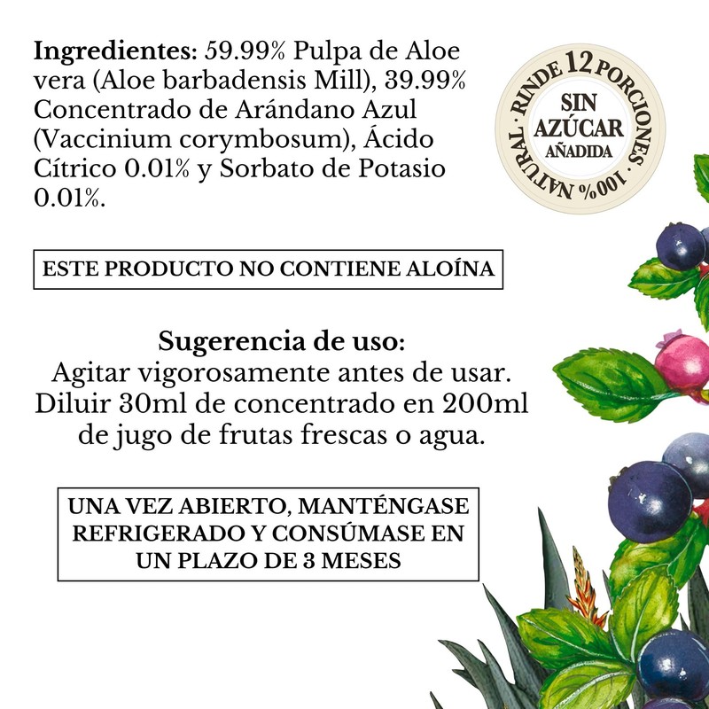 Boutique Herbal FUSIÓN Pulpa de Aloe y Concentrado de arándano