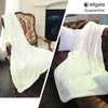 allgala 60x45 Super Soft Flannel Plush Light Weight Throw Blanket-Cream-BLK82322