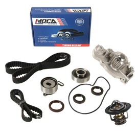 MOCA Timing Belt Kit & Water Pump Kit & Coolant Thermostat Housing Assembly for 1992 1993 1994 1995 1996 Honda Prelude 2.3L