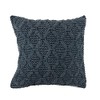 Creative Co-Op Knitted Punch Hook Throw, Navy Pillow, Blue