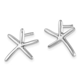 Auriga Fine Jewelry Mothers Day Gift Sterling Silver Rhodium Plated Polished Starfish Post Earring (L-12.4mm, W-16.5mm)