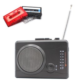 FISHTEC - Cassette Record Radio - Retro Radio with Modern Functions - MP3 Cassette, USB Port, FM/AM Radio, Voice Recording, Built-in Speaker - Extendable Antenna - Audio Music