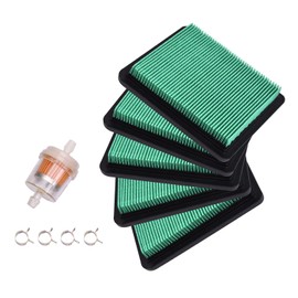 17211-ZL8-023 Lawn Mower Air Filter for Honda GXV57 GCV160 GC135 GCV135 GC160 GC190 GCV190 Engine 17211-ZL8-000, 17211-ZLA-003, 17211-ZE8-000, 17211-ZL8-003 5 Pack with Fuel Filter Clamps