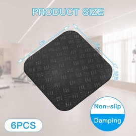 6PCS Non-Slip Treadmill Mat Pads, 4x4 Inch High Density Silicone Exercise Equipment Mat - Double-Sided Anti Vibration Pad for Treadmill, Walking Pad, Exercise Bike, Floor Protection (Square, 6 PCS)