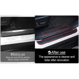 4pcs For Ford Expedition Car Door Threshold Sill Covers Edge Step Protector