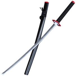 Armory Replicas™ Giyu Tomioka Nichirin Katana | Demon Slayer Replica Sword | High Carbon Steel Blade | Collectible Anime Weapon with Red Hexagonal Guard | 38" Overall Length