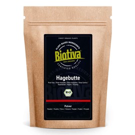 Biotiva rose hip powder organic, 500g - EU harvest - freshly ground from whole rose hips in Germany - bottled and controlled in Germany (DE-ÖKO-005)