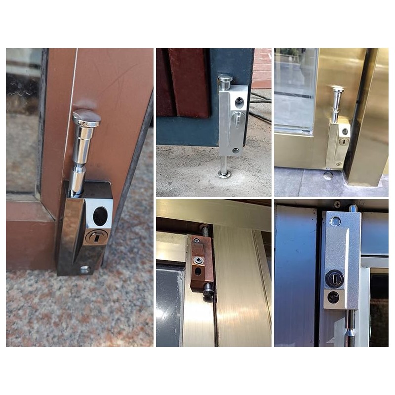 MY MIRONEY Black Sliding Door Lock for Window Glass Patio