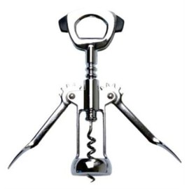 Chrome Corkscrew and Foil Cutter with Open Spiral Worm Ultimo Wing