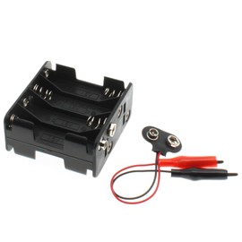 LBTODH 2Sets 8X 1.5V Battery Holder with T Type Wired Battery Alligator Clip Standard Snap Connector kit 12V Thicken Plastic Battery Case