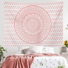Pink Mandala Tapestry, Indian Hippie Bohemian Psychedelic Tapestries Women Wall Hanging for Bedroom Teen Girl(Pink, 51.2" x 59.1") - Color: Green Ombre, Size: 51.2" x 59.1"
