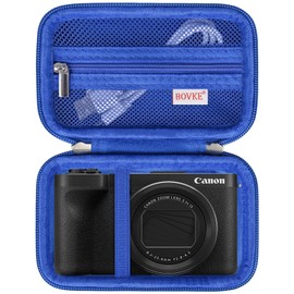 BOVKE Travel Case for Canon PowerShot V1 Hybrid Digital Camera, Canon V1 Video Vlogging Protective Storage Holder Bag with Extra Space for Cables, Battery, SD Cards, Blue