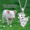 Pig Necklace 925 Sterling Silver Cute Animal Necklace with Heart