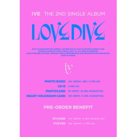 Starship Entertainment IVE - LOVE DIVE 2nd Single Album+Extra Photocards Set / K-pop Sealed Starship (Random ver, + Folded Poster)