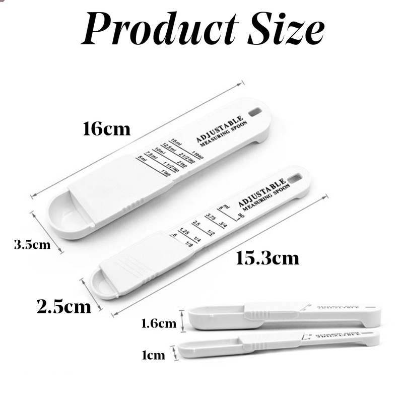 4 Pcs Adjustable Measuring Spoons Set, Teaspoon Measuring Spoons, Tablespoon