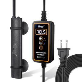 hygger Mini Submersible Aquarium Heater, Turtle and Betta Tank Heater with Digital Display/Five-Key External Controller Freshwater (25W-Digital)