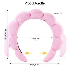 smartelf Skincare Headband, Skincare Headband, Pink Bubble Skincare Aesthetic Headband, Skincare Hairband, Hair Band, Hair Band, Hair Bands, Cosmetics, Sponge Headband