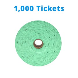 Indiana Ticket CO. Raffle Tickets Double Roll, Premium Quality 50/50 Raffle Tickets, Tickets for Events, Carnivals, Door Prizes, Drinks and More (1,000, Green)