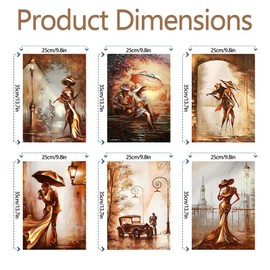 JATOK Pack of 6 Paint by Numbers for Adults, Paint by Numbers, DIY Lady with Brushes and Acrylic Paints, Hand Painted Oil Painting Canvas for Home Decor, Without Frame (20 x 30 cm)