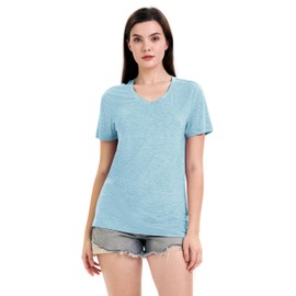 Iguana Womens Merino Wool & Tencel T-Shirt Lightweight Wicking Base Layer Top Sky Blue Small