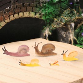 Alipis 5pcs Realistic Simulation Snail Figures Snail Model Fake Snail Figurine Simulation Animal Figures Decor Kids Toys for Fairy Garden Micro Landscape Decor