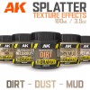 AK Interactive: Splatter Effects Texture - Mud & Dust -