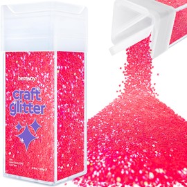 Hemway Craft Glitter Shaker 130g / 4.6oz Glitter for Arts, Crafts, Resin, Tumblers, Nails, Painting, Decoration, Festival, Cosmetic, Body - Extra Chunky (1/24" 0.040" 1mm) - Fluorescent Pink