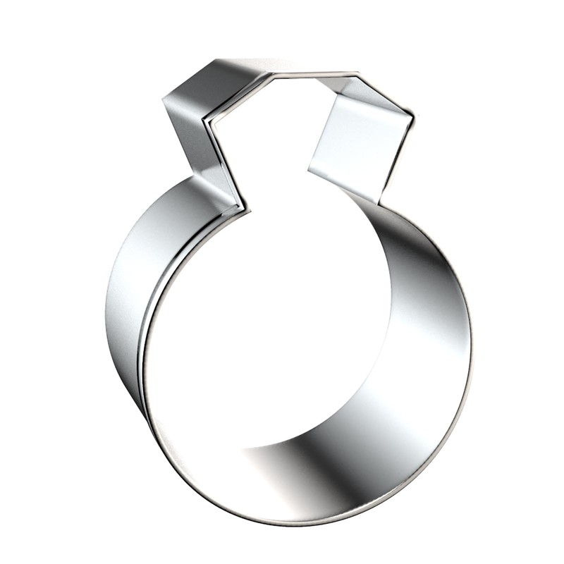 Diamond Engagement Wedding Ring Cookie Cutter Set for Baking, 5/4/3/2