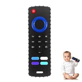 YAPROMO Baby Teething Toys,Reomte Teether Toys, Silicone Chew Toy for Babies 18+ Months, Remote Control Shape Teething Toys, Early Educational Toy BPA Free & Refrigerator Safe (Black-New)