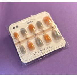 Unbranded 10Pcs Short Square False Press on Nails Sea Salt Cheese Polka Dots Fake Nails