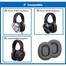 DowiTech Professional Ear Pads Replacement Cushions Compatible with Pioneer SE-MS5T MS7BT MS9BN Headset Headphones Ear Pads Made of Skin-friendly Leather and Memory Foam