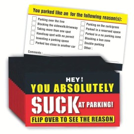 CDXHOME You Absolutely Suck At Parking Cards 100 Pack Durable 3.5 x 2 Inch Cards