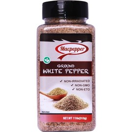 MACPEPPER Vietnamese Specialty Premium Ground White Pepper, Gluten Free, Non-GMO, Sun-Dried, 11 Ounce (Pack of 1)