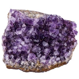KYEYGWO Natural Amethyst Crystal Cluster Gemstone Specimen for Home Decoration Raw Druzy Geode Quartz Stone Figurine for Reiki Healing Meditation, 200-300g