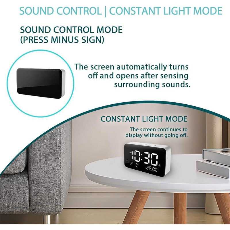 Talking Alarm Clock and Countdown Timer, Hourly Chime for Visually