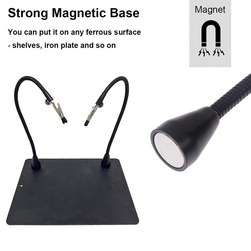 Magnetic Helping Hands Third Hand Tool Flexible Metal Arms Alligator