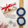 Cotton Crotchet Ruffled Flower Coaster Set (Coastal Breeze)