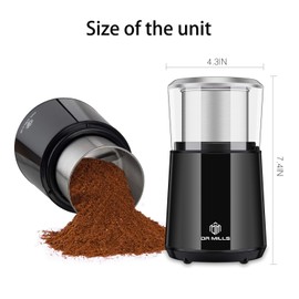 DR MILLS DM-7451 Electric coffee grinder, Dried Spice, nut, herb Grinder, detachable cup, Dishwashable, SUS304 stianlees steel