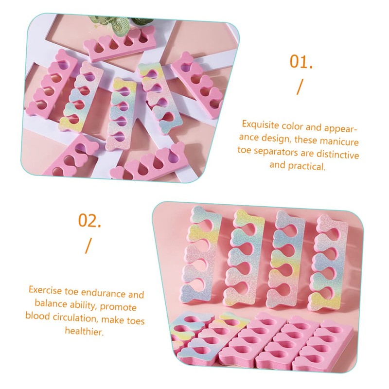 Healvian 90pcs Protector Shiny Nail Separator Professional Manicure Toe Separators